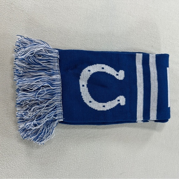 NFL Indianapolis Colts Blue and White Double sided Horseshoe Scarf 60” Length - Picture 9 of 9